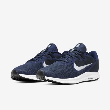 Nike Downshifter 9 - Férfi Futócipő - Sötétkék/Sötét Obszidián/Fekete/Platina